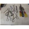 Image 4 : Assorted Hand Tools Including Screwdrivers, Pliers, Wrenches, Wire Strippers, Chisels, Pipe Cutter,