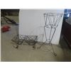 Image 1 : Plant Stand Measuring 31" Tall Two Hanging Plant Holders