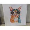 Image 7 : Two Petit Point Cat Pictures, Brass Cat-Themed Key Holder And More