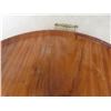 Image 6 : Large Wooden Serving Tray Brass Handles Measuring 20" Diameter