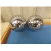 Image 2 : Chrome Bocce Ball Set with Wooden Carry Case