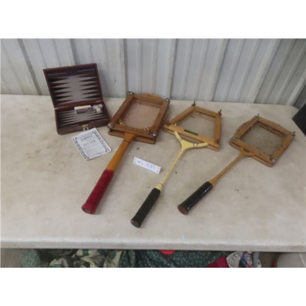 3 Rackets and Backgammon Game