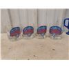 Image 9 : Barrel Decanter Set with Glasses, Scotty Dog Pitcher, and Blue Jays Glassware