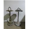 Image 1 : Two Stand-Up Ashtrays, One Missing Glass Insert