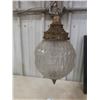 Image 11 : Two Hanging Swag Lamps With Clear And Amber Glass And Vintage Lantern (Glass Broken)