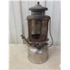 Image 12 : Two Hanging Swag Lamps With Clear And Amber Glass And Vintage Lantern (Glass Broken)