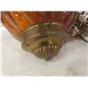 Image 5 : Two Hanging Swag Lamps With Clear And Amber Glass And Vintage Lantern (Glass Broken)
