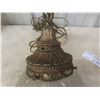 Image 8 : Two Hanging Swag Lamps With Clear And Amber Glass And Vintage Lantern (Glass Broken)