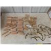 Image 1 : Assorted Wood and Brass-Coloured Cabinet Pulls and Corner Pieces