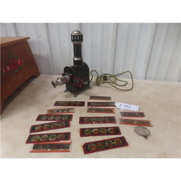 Vintage Johann Falk Magic Lantern with Slides