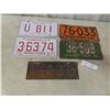 Image 1 : Five Manitoba License Plates: 1924, 1931, 1945, And Snowmobile Plate