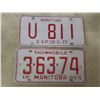 Image 6 : Five Manitoba License Plates: 1924, 1931, 1945, And Snowmobile Plate