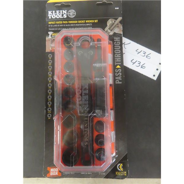 New Klein Tools Impact-Rated Pass-Through SAE Socket Wrench Set