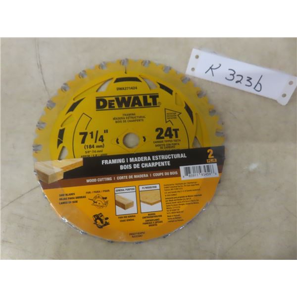 New DeWalt 7 1/4" Circular Saw Blades, 2-Pack