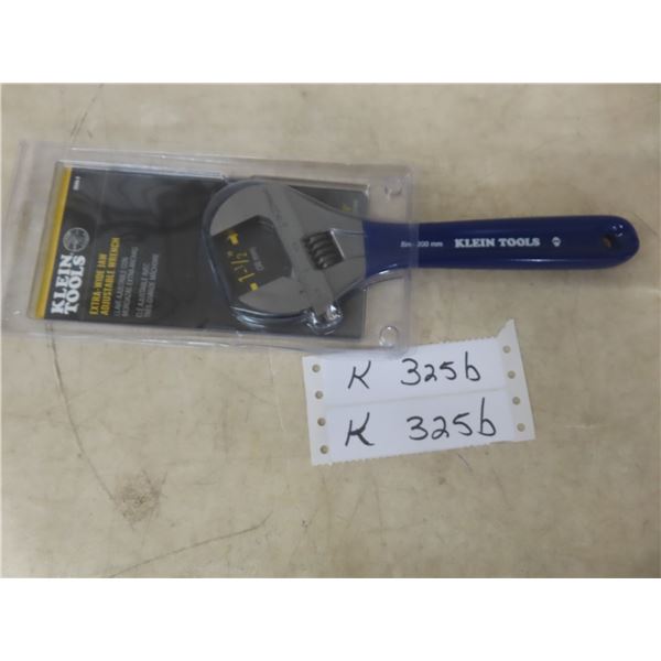 New Klein Tools Extra-Wide Jaw Adjustable Wrench