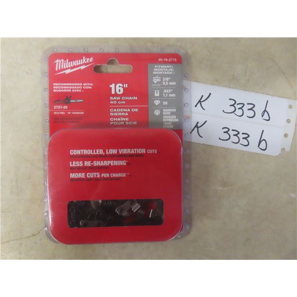 New Milwaukee 16" Chainsaw Chain