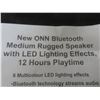 Image 2 : New - ONN Bluetooth Medium Rugged Speaker LED Lighting Effects and Twelve-Hour Playtime