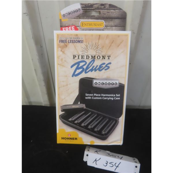 Piedmont Blues Seven-Piece Harmonica Set Custom Carrying Case