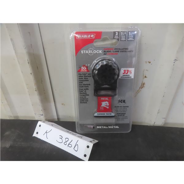 Three-Pack Diablo Starlock Carbide Oscillating Blades, 1 1/4" x 1 1/2", Factory Sealed