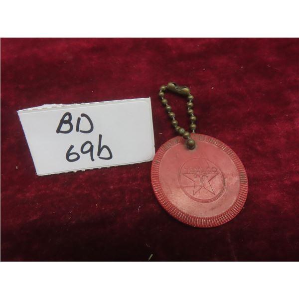 Vintage 1950s Texaco Gas Station Keychain, Winnipeg Kelvin and Harbison