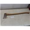 Image 1 : Large Antique Fur Trade Hand-Forged Hudson’s Bay Axe Replaced Handle, Maker’s Mark, Head