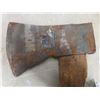 Image 2 : Large Antique Fur Trade Hand-Forged Hudson’s Bay Axe Replaced Handle, Maker’s Mark, Head