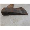 Image 4 : Large Antique Fur Trade Hand-Forged Hudson’s Bay Axe Replaced Handle, Maker’s Mark, Head