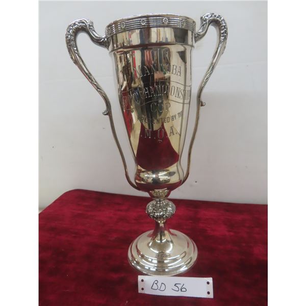 Antique Manitoba Quoit Championship Trophy Cup (Ring Toss), Approximately 15 Inches Tall
