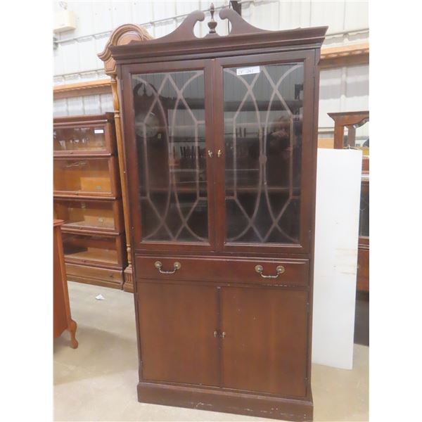 Corner Display Cabinet, 65" x 32" x 6 1/2" x 20"