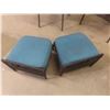 Image 6 : Two Wicker Style Patio Chairs With Stools and Cushions