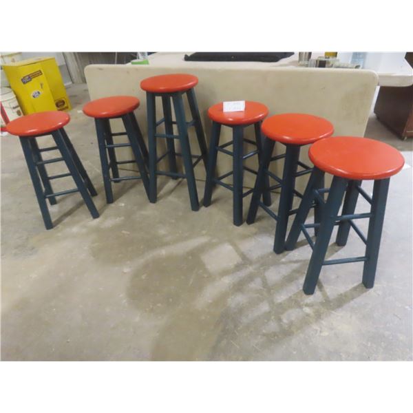 Six Painted Stools