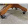 Image 5 : Antique Oak Swivel Office Chair Aftermarket Rollers, Missing Original Rollers
