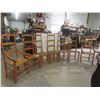 Image 1 : Seven Oak Ladder-Back Dining Chairs Woven Rush Seats, Including Two Captain Chairs