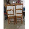 Image 5 : Seven Oak Ladder-Back Dining Chairs Woven Rush Seats, Including Two Captain Chairs