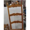 Image 6 : Seven Oak Ladder-Back Dining Chairs Woven Rush Seats, Including Two Captain Chairs