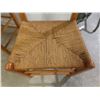 Image 7 : Seven Oak Ladder-Back Dining Chairs Woven Rush Seats, Including Two Captain Chairs