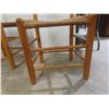 Image 8 : Seven Oak Ladder-Back Dining Chairs Woven Rush Seats, Including Two Captain Chairs