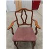 Image 12 : Queen Anne Style Dining Chairs Velvet Seats, Including One Captain Chair