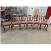 Image 1 : Queen Anne Style Dining Chairs Velvet Seats, Including One Captain Chair