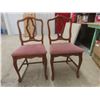 Image 2 : Queen Anne Style Dining Chairs Velvet Seats, Including One Captain Chair