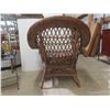 Image 4 : Wicker Style Chair Cushion and Wrought Iron Side Table, 23" x 21 1/2" x 15"