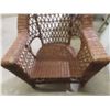 Image 5 : Wicker Style Chair Cushion and Wrought Iron Side Table, 23" x 21 1/2" x 15"