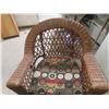 Image 7 : Wicker Style Chair Cushion and Wrought Iron Side Table, 23" x 21 1/2" x 15"