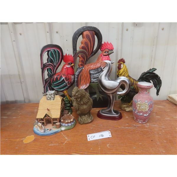 Rooster Collection Tallest Measuring Approximately 20 Inches, and More