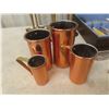 Image 4 : 51 Piece Silverware Set In Case, Six Brass Goblets, Four Copper Measuring Cups,