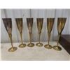 Image 6 : 51 Piece Silverware Set In Case, Six Brass Goblets, Four Copper Measuring Cups,