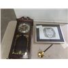 Image 1 : 31-Day Clock With Key, 28" x 5" x 10 1/2", and Pen and Ink Drawing by W. Durris, 14" x 18"