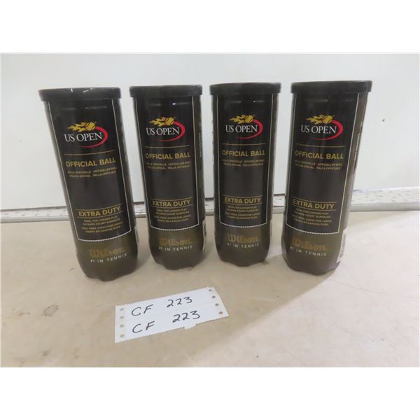 4 x Wilson US Open Official Tennis Balls (12 Pieces)