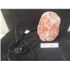 Image 1 : Hand-Carved Natural Pink Himalayan Salt Glazed Lamp, 7" Height - Works