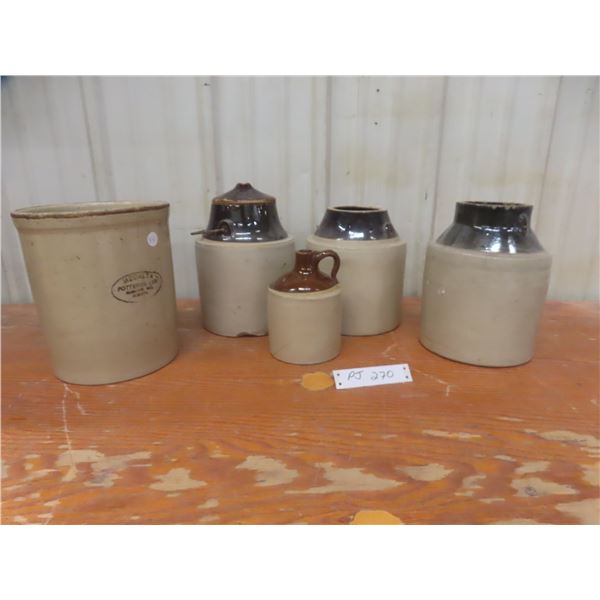 Stoneware Crocks and Jug
